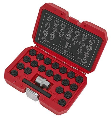 Sealey SX220 22pc Locking Wheel Nut Key Set-VAG