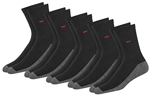 NAVYSPORT Chaussettes Sport Hautes Homme Femme - Lot de 5 Paires Socquettes Classiques Unisex Crew Coton Coussin Confort