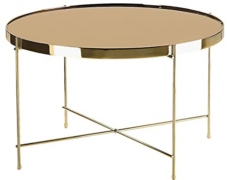 Kaffeetisch für das Wohnzimmer im Glamour Stil gold/goldbraun rund ⌀ 63 cm
