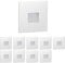 ledscom.de 10 Stück LED Treppenlicht/Wandeinbauleuchte FOW für innen und außen, Downlight, eckig, 85 x 85mm, kaltweiß