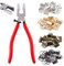Swpeet 41 juegos de 1 pulgada 25 mm 4 colores llavero hardware con 1 alicates para llavero, alicates para correr de cristal, puntas de goma perfectas para llavero, 4 accesorios de instalación