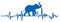 Aufkleber Herzschlag Tiere Breite 27cm Lifeline Heartbeat Deko Sticker Selbstklebend für Auto Kühlschrank Laptop Autoaufkleber K150 (Azurblau, 05 Elefant)