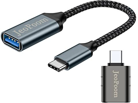 JeoPoom Adaptador USB C a USB 3.0, Cable Adaptador USB-C a USB, USB Tipo-C a USB, Thunderbolt 3 a Adaptador USB Hembra OTG