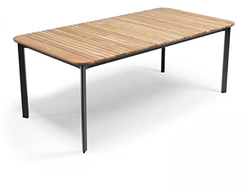 Oviala Gartentisch aus Aluminium und Teakholz