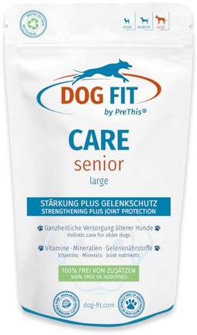 DOG FIT by PreThis® Care Senior für ältere Hunde I Für Vitalität, Wohlbefinden und die Unterstützung der Gelenkfunktion. Mit essenziellen Nährstoffen, ohne Zusätze I Large ab 25 kg