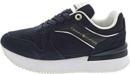 Tommy Hilfiger Damen Runner Sneaker Elevated Feminine Runner Sportschuhe, Blau (Space Blue), 38