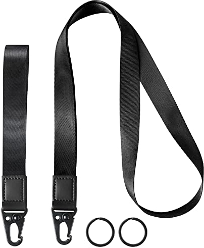 Vicloon Wristlet Umhängeband, 1 Stück Schlüsselband Lang und 1 Stück Kurzes Schlüsselband, Neck Lanyard strip mit und echtem Leder, mit Metall Ring, für Schlüssel, ID Badge Card Holder, Brieftaschen