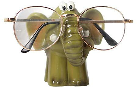ZWMBYN Niedlicher Tier-Brillenhalter aus Kunstharz, Elefant, Brillenhalter, Display-Ständer, kreativer Sonnenbrillenhalter für Nachttisch, Zuhause, Büro, Schreibtisch, Dekoration, dekoratives Geschenk