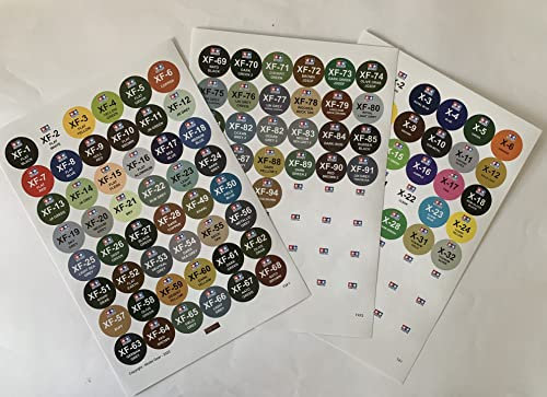 Tamiya Acrylic Paint - Labels for Tamiya Acrylic 10ml Paint Pots - XF- and X- Series
