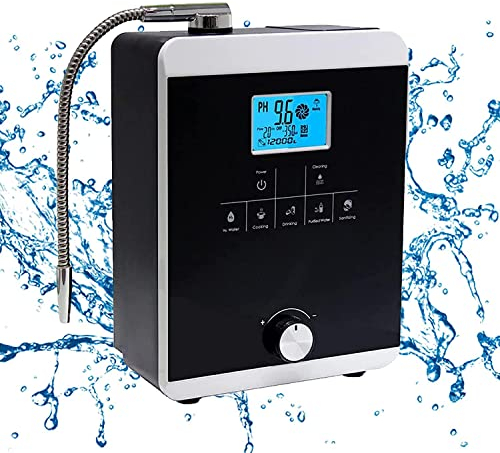 SANFAG Máquina Ionizadora Agua Alcalina, Filtro Agua Alcalina para El Hogar Ph 2.8-11 Agua ácida Alcalina, hasta -800mv Orp, 8000 litros por Filtro, 11 Electrodos De Placa