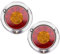 Ygmylandbb LED Feu de Freinage Feu, Une paire de 4 pouces rondes 16 LED camion remorque arrêt de frein tourner feu arrière anneau chromé double couleur, 12V/24V Lot de 2 (Rouge et jaune)