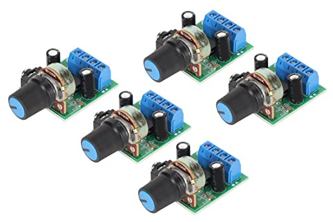 Mini Placa Amplificadora de Potencia, 5PCS LM386 0.5W a 10W Altavoz DC 3V a 12V Módulo de Amplificador Digital, Módulo de Amplificador de Potencia Digital de Audio Universal