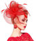 PROUSKY Fascinator für Damen, mit Federperlen, Rot