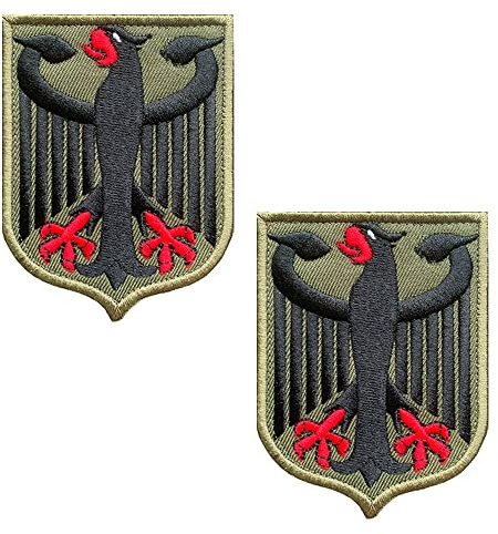 2 Stück Deutschland Deutschland Adler Schild Patches, Taktische Stickerei Bundeswehr Applique Emblem Militär Patch mit Klettverschluss für Hüte Rucksack Jacken Kleidung Uniform Weste