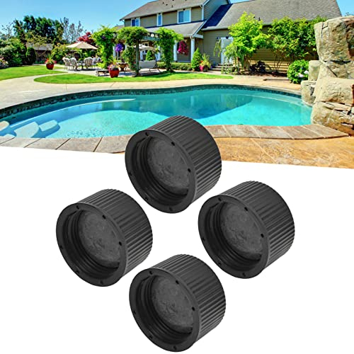 Mokernali Gewindekappe Kunststoff, Sandfilter-Abflussabdeckung, 4er-Set Ablasskappe und Dichtung Ersetzen, Sandfilter-Abdeckung für Abfluss, 1,3 Zoll Innengewinde, für Hayward Swimmingpool-Sandfilter