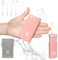 Caredite Mini hydropulseur sans fil, nettoyeur de dents portable, rechargeable pour voyage à la maison, 4 embouts 3 modes, IPX7 étanche pour les soins dentaires, rose