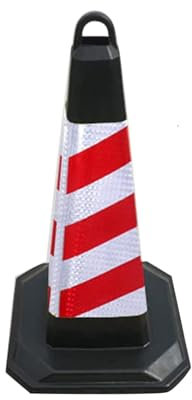 VducK Durable Traffic Safety Cones, Wind Resistant Traffic Cone w/Black Base, Parking Cones with Reflective Strips & Handles