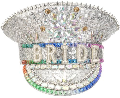 Strassstein Braut Hut Funkelnde Party Hut Glänzende Pailletten Cap Bride Henne Dozent Für Hochzeit Braut Bachelorette Party