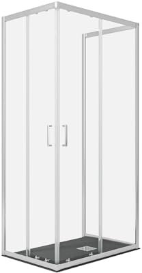 Duschkabine 3 Seiten transparent 195 6 mm MATIAS - 90 x 110 x 90