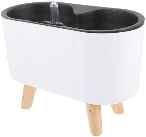 BESPORTBLE Pots De Fleurs Pot De Fleur sur Pied Jardinières à Arrosage Automatique Récipient à Fleurs Jardinière pour Arroser Pots De Pépinière De Arrosoir Blanche Bureau Plante Plastique