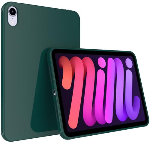 Callyue Slim Case for iPad Mini 6 8.3 Inch 2021, iPad Mini 7 2024 Case (A17 Pro), Ultra Thin Lightweight Matte Soft Flexible Frosted TPU Skin Bumper Back Cover Shell,Dark Night Green