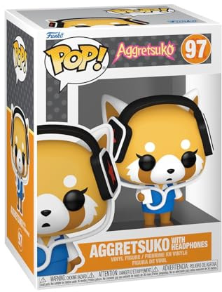 Funko Pop! Sanrio: Aggretsuko with Headphones | Merchandising Oficial de Anime - Figura de Vinilo Coleccionable para Decoración - Regalo Friki de Cumpleaños