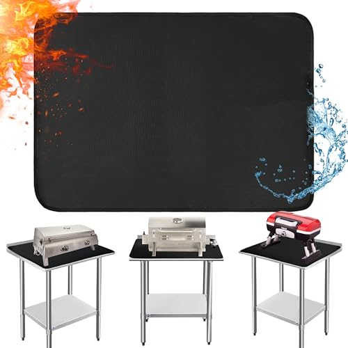 Hitzebeständige Matte für den Außenbereich, 61 x 91,4 cm, feuerfeste Grillmatte unter Blackstone Grillmatte, Luftfritteusen-Matte, Kaminmatte, schützt Ihren Tisch und Grilltisch im Freien (0,1 cm