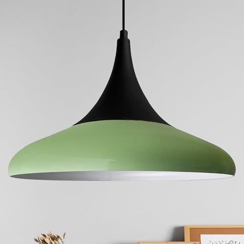 bamyum Hängelampe Paladin Minzgrün Metall Ø35cm, Pendelleuchte Minzgrün, Lampenschirm Hängelampe Esstisch Wohnzimmer Hängelampe Industrial Vintage, Pendelleuchte Esstisch, Küchenlampe Hängend