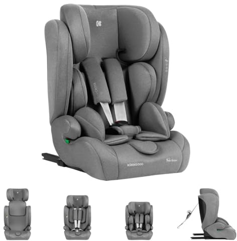 Kikkaboo Kindersitz i-Cross i-Size (76-150cm) Isofix Top Tether Kopfstütze Gurt grau