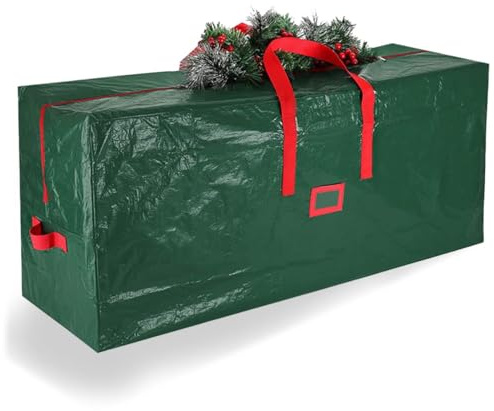 Bolsa para árbol de Navidad Hillylolly Bolsa de Almacenamiento para Árbol de Navidad, Grande Bolsa de Almacenamiento Impermeable, Mango Reforzado, Funda para árbol de navidad (162 * 38 * 75cm)