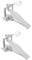 Mikinona 2st Einzelnes Hammerpedal Bassdrum-zubehör Cajon-drum-pedal Drum-pedal-teile Kick-drum-schläger Drum-machine-pedal Bass-pedal-hammer Elektronisches Kick-pedal Metall Silver