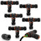 AOBOPLE Pack of 5 IP68 T-Shape Waterproof Junction Box Outdoor Cable Connector,3-Pin Waterproof Cable Protector for Diameter Ø3-12 mm,Use for Outdoor Billboards,Road Landscape Lights