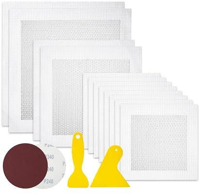 Suzmei Wall Repair Kit (16PC) - 3-Size Aluminum Mesh Patches 4/6/8 + Tools | Lifetime Anti-Crack Drywall Fix for Ceiling/Corners/Plaster | Commercial-Grade Adhesive