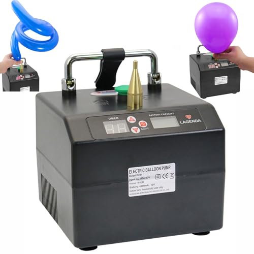 Pompa Ad Aria Elettrica per Palloncini, Pompa per Palloncini Elettrica Portatile Gonfiatore per Palloncini Conteggio Tempi del Ventilatore D'aria per Feste, Pompa per Palloncini Modellabile Automatica