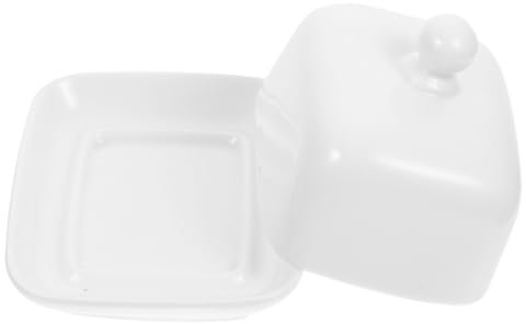 COLLBATH TER Dish Porcelain Butter Keeper Container Ceramic Butter Holder White Butter Dish Kitchen Cheese Box