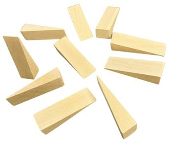 Tolux Wooden Wedges, Hardwood Wedge, Beech Wood Wedge, Wooden Doorstop, Handy Tool in Carpentry, Construction and Various DIY Projects, Size 70x25x15 mm, Pack of 10 pcs