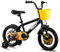 RULLY Dinosaur 16 Zoll Jungenfahrrad für Kinder von 4-7 Jahren, schwarz-gelb, mit abnehmbaren Stützrädern, Rücktrittbremse und Handbremse, Korb