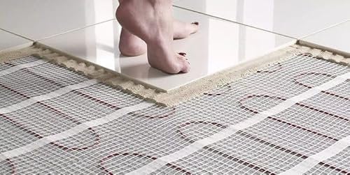 Electric underfloor undertile Heating mat System kit - Easy fit for Any Porcelain, Ceramic or Natural Stone Tile Floor - 10 Year Manufacturer's Guarantee (4 sq metre mat)