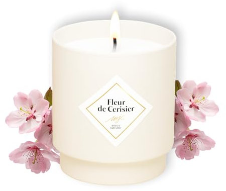 MY JOLIE CANDLE - Bougie Parfumée Fleur de Cerisier - Cire Naturelle et Végétale - Made in France - Mèche Coton - 36h de combustion - Cadeau Femme Maman