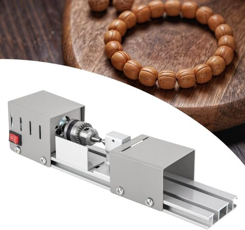 DSYOGX Mini tour fraiseuse à métaux 96W Tour à métaux Tour de Table DIY Travail du Bois pour Tourner, Couper, Meuler et Couper du Bois