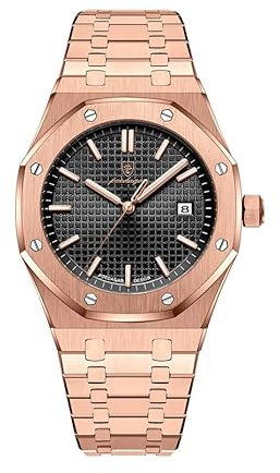 SPPICYY Orologio da uomo impermeabile, orologio da uomo di lusso chic, analogico, cinturino in acciaio inossidabile, quadrante con lancette e data, design sportivo elegante moderno, look uomo
