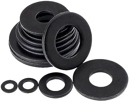 Unterlegscheiben 1-50 STÜCKE Schwarz Carbon Stahl Flache Dichtung Unterlegscheibe M6-M30 Klasse 8,8 Verdickt Metall Unterlegscheibe(M22X40X3mm 5pcs)