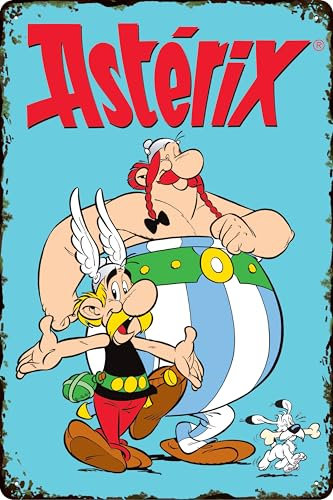 LUCKYLINDE – Retro Blechschild, ASTERIX und OBELIX, französiche kult Comic Serie, Deko Schild, 20 x 30 cm (Asterix & Obelix)