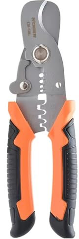 Toplionace Pince Coupante 3 en 1 pour Câbles Coaxiaux, Coupe Rapide, Dénudage et Sertissage