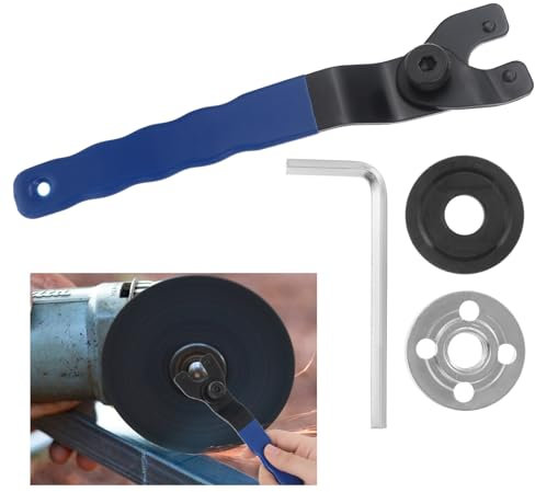 TIESOME Clé réglable pour meuleuse d'angle 8-48 mm - Clé à ergot avec clé Allen et 2 brides