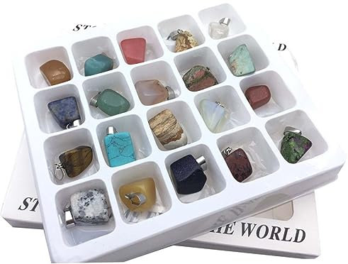 IMIKEYA 1 Schachtel Natürliche Kristallstein Sammlung Mineralienproben für Bildung und Kreative Bastelideen für Lernen Schmuckmaterial