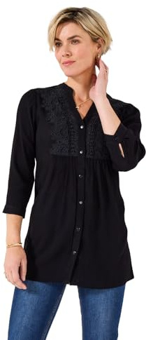 Joe Browns Women's Soft Crinkle Longline Lace Blouse