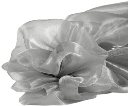 Vayliro 5m Organza Stoffe Breit 150 cm Organzastoff Meterware Stoffe zum Nähen Bekleidungsstoffe Dekostoff für DIY Handwerk Hochzeit Party Weihnachten Tischdecken Kleidungsdekoration,Grau