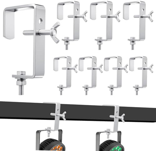 Zonon 8 Pcs Stage Lighting Truss Clamp Hook for Square Tube Galvanized Iron Truss Clamps for LED Dj Lights Par Spotlight, Moving Head Beam Spot Square Tube Clamp, Heavy Duty 88 Lbs /40 kg