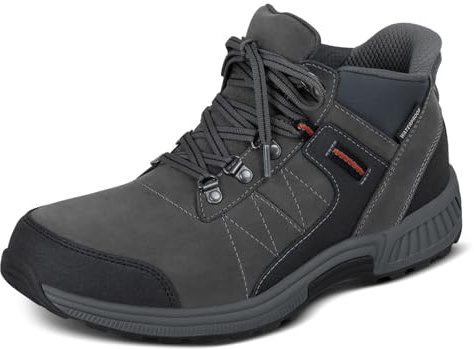 Orthofeet Men's Orthopedic Dalton Hands-Free Waterproof Hiking Boot, Grey, Size 13